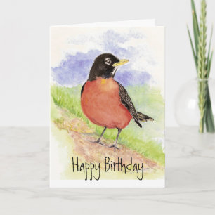 Cartão Robin - Bird  Birthday  Greeting