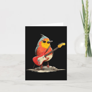 Cartão Robin Bird Mal-Humorado com Guitarra Elétrica para