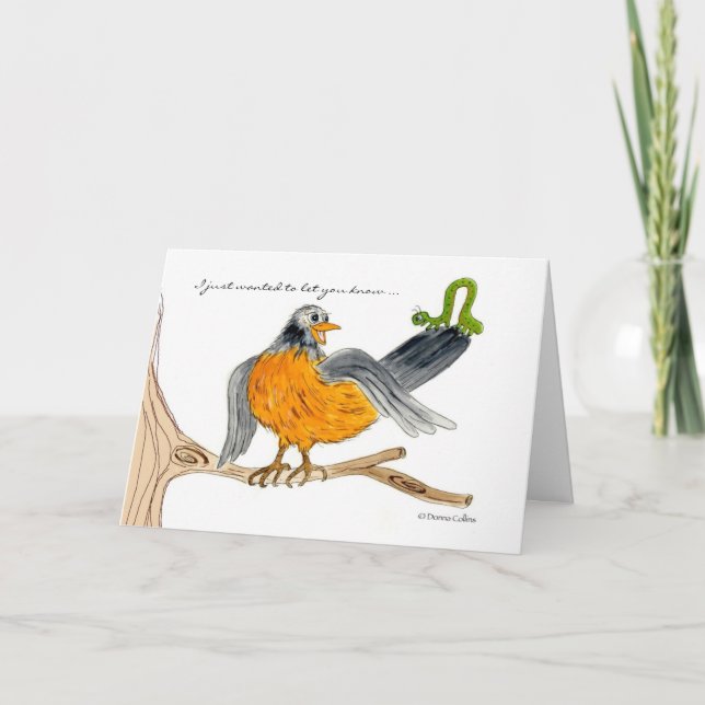 Cartão Robin e Green Inch Worm (Frente)