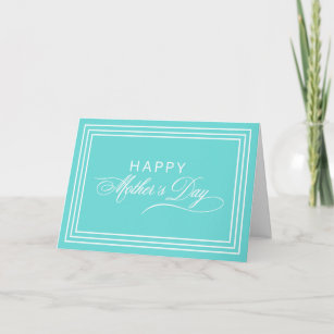 Cartão Robin Egg Blue Calligraphy Happy Mother's Day