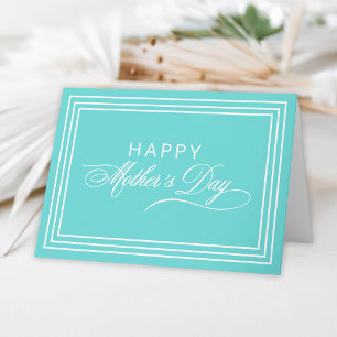 Cartão Robin Egg Blue Calligraphy Happy Mother's Day