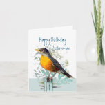 Cartão Robin Garden Bird Wildlife Sister-in-law Aniversár<br><div class="desc">As imagens da Nature Art Robin Garden Bird Americanas sobre a Natureza do Pássaro têm a certeza de agradar a um observador de pássaros e à natureza ou amante da vida selvagem. Feliz aniversário Irmã e Amiga</div>