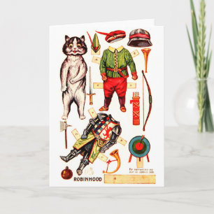 Cartão Robin Hood, Paper Doll, Louis Wain