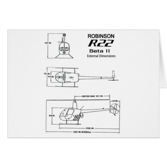 Cartão Robinson R-22 (Frente Horizontal)