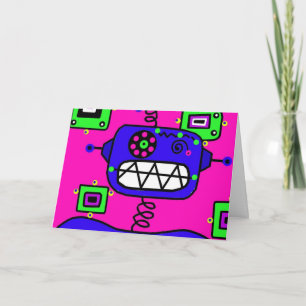 Cartão Robô Feliz Aniversário