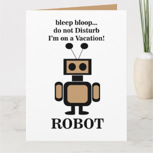 Cartão Robô Tecnologia de Robótica Engraçado