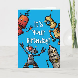 Cartão Robot Birthday Card