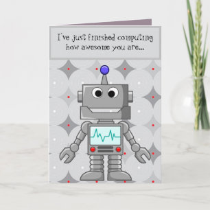 Cartão Robot Happy Birthday Awesome Birthday Card