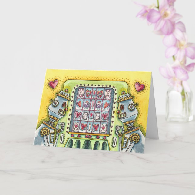 Cartão ROBOT PROCURANDO Vazio DE MÁQUINA DE VENDA DO CORA (Orquídea)