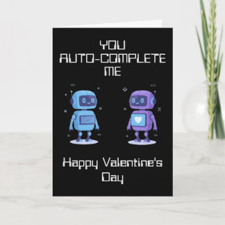 Cartão Robots Valentine's Day Card