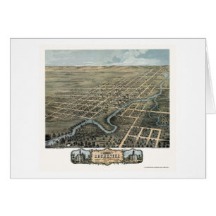 Cartão Rochester, mapa panorâmico do manganês - 1869