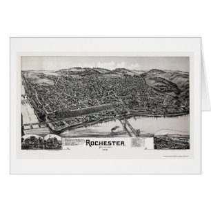 Cartão Rochester, mapa panorâmico do PA - 1900