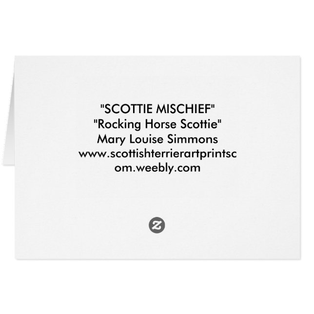 CARTÃO ROCHING HORSE SCOTTITIE (Verso Horizontal)