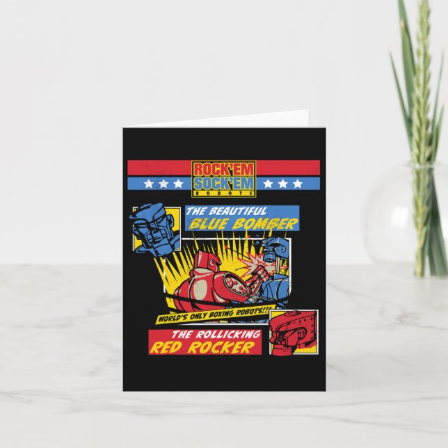 Cartão Rock em Sock em - Boxing Robots Comic Page (Frente)