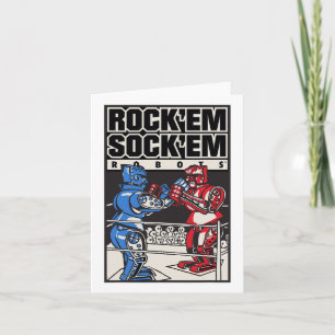 Cartão Rock em Sock em Robots Boxing Ring