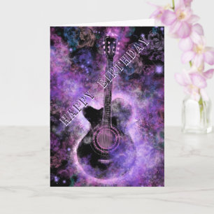 Cartão Rock Guitar Musical Birthday Card