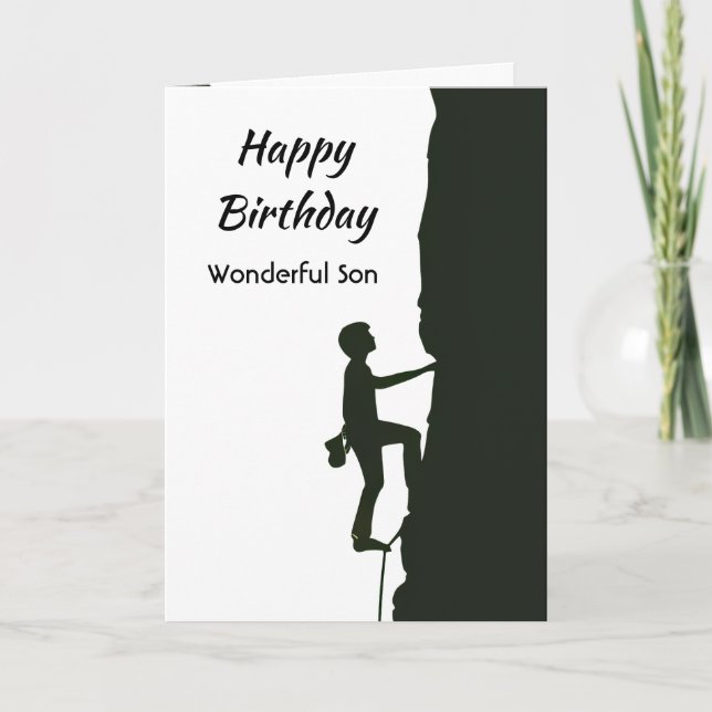 Cartão Rock, Mountain Climbing Birthday Son (Frente)