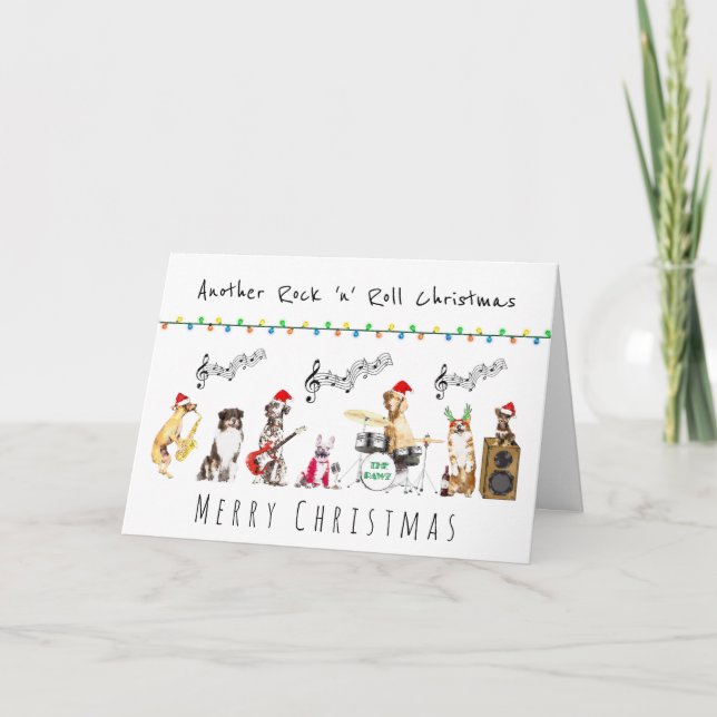 Cartão Rock n roll: banda musical de rock musical de nata (Frente)