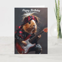 Cartão Rock n Roll Guiné Pig Birthday
