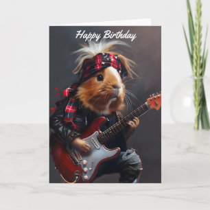 Cartão Rock n Roll Guiné Pig Birthday