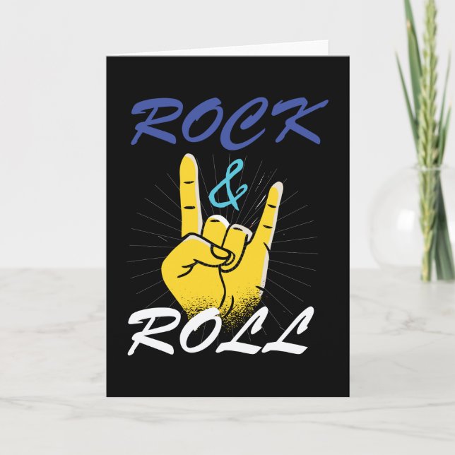Cartão Rock N Roll - Sinal de Mão (Frente)
