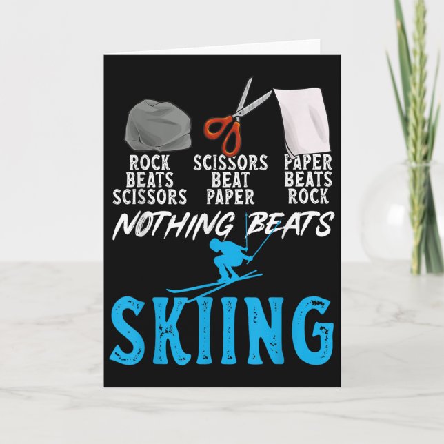 Cartão Rock Paper Scissors Nothing Beats Skiing _1  (Frente)