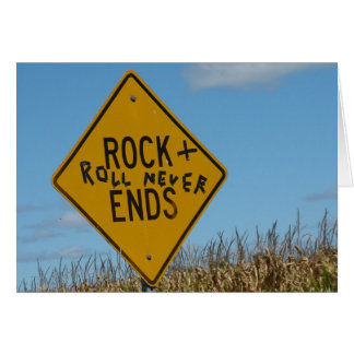 Cartão Rock + Roll Nunca Termina, Grafite De Sinal De Rua