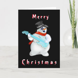 Cartão Rock Snowman - Feliz Natal - Personalizável