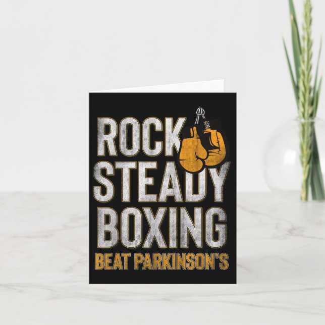Cartão Rock Steady Boxing Parkinson Autumn Luvas Vinta (Frente)