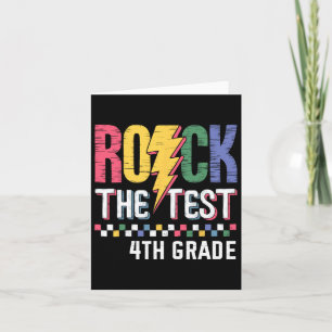 Cartão Rock The Test 4th Grade Day Teacher Study