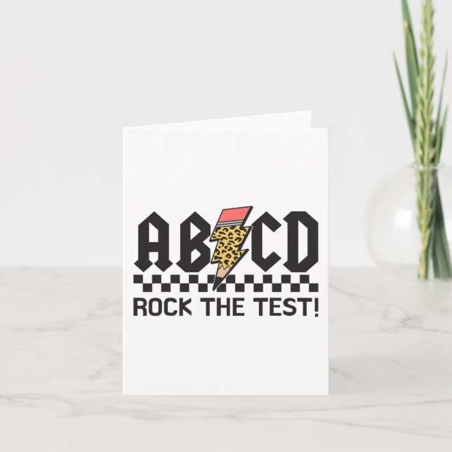 Cartão Rock The Test Abcd Testing Day Professors Meninas (Frente)
