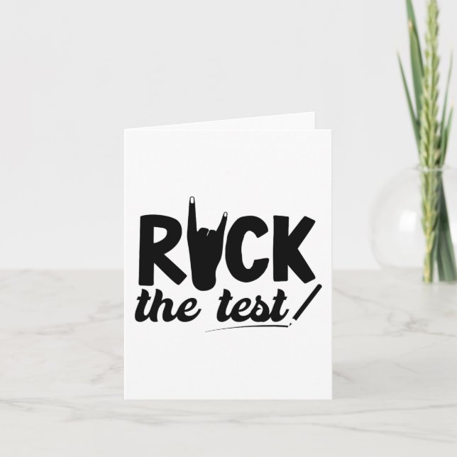 Cartão Rock The Test Day Exam For Teacher Student (Frente)