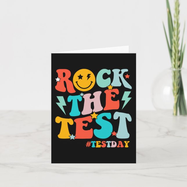 Cartão Rock The Test Day Motivational Studies Ki (Frente)