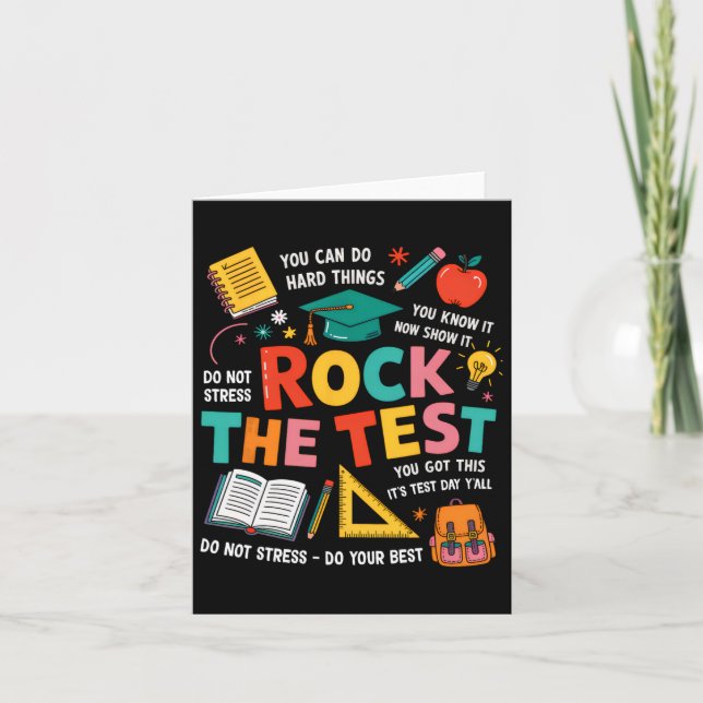Cartão Rock The Test Funny Day Professora Do Dia De Teste (Frente)