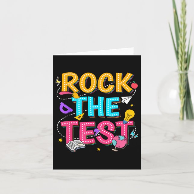 Cartão Rock The Test Motivational Testing Day For Teacher (Frente)