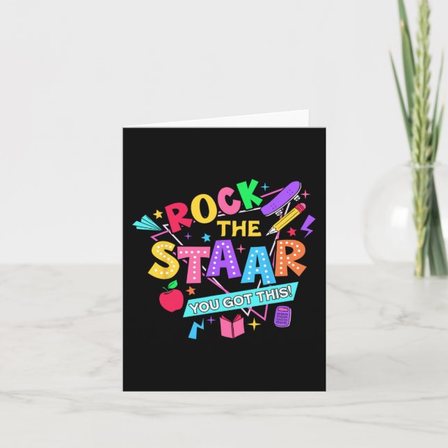 Cartão Rock The Test You Have This Test Day Teachers Stud (Frente)