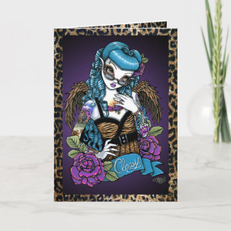 Cartão Rockabilly Baby Tattoo Angel Greeting Card