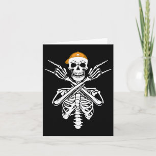 Cartão Rocker Skeleton Boné Skater Halloween Hand Rock Me