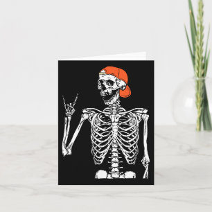 Cartão Rocker Skeleton Rocha Sobre O Dia Das Bruxas