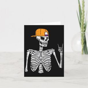 Cartão Rocker Skeleton Rock Hand Sinal Figurume M