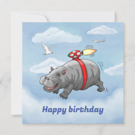 Cartão Rocket Hippo Birthday