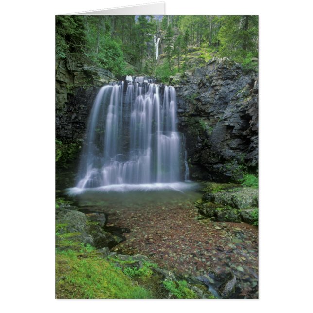 Cartão Rockwell Falls no vale Two Medicine de (Frente)
