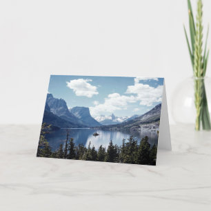 Cartão Rocky Mountain lake view, Glacier National Park, M
