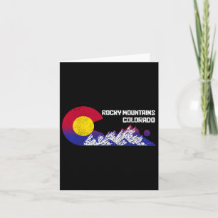 Cartão Rocky Mounts Colorado Flag Ski Winter Sport Vin