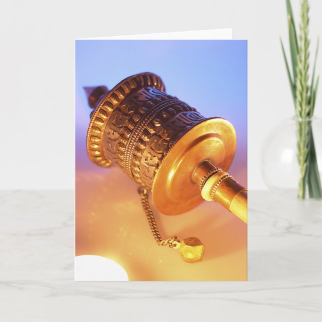 Cartão Roda de oração tibetana (Frente)