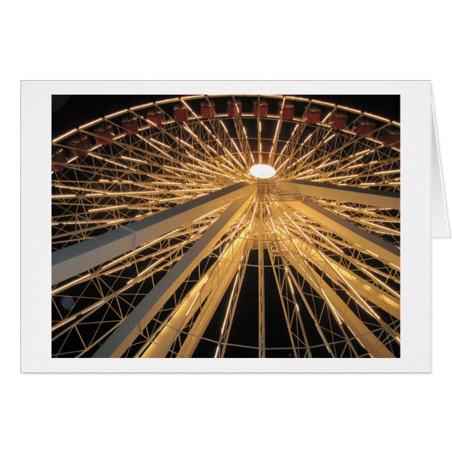 Cartão Roda Ferris de assinatura do marinho Pier (Frente Horizontal)