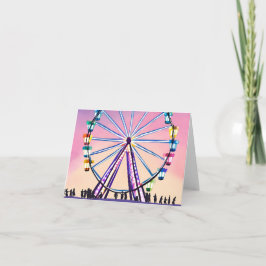 Cartão Roda Gigante Pôr do Sol | Aquarela Bonita