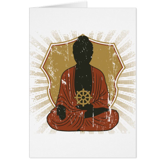 Cartão Roda Meditating de Buddha Dharma (Frente)