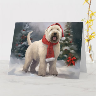 Cartão Roda Terrier Dog no Natal da Neve