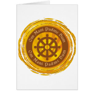 Cartão Roda tibetana de Dharma da mantra